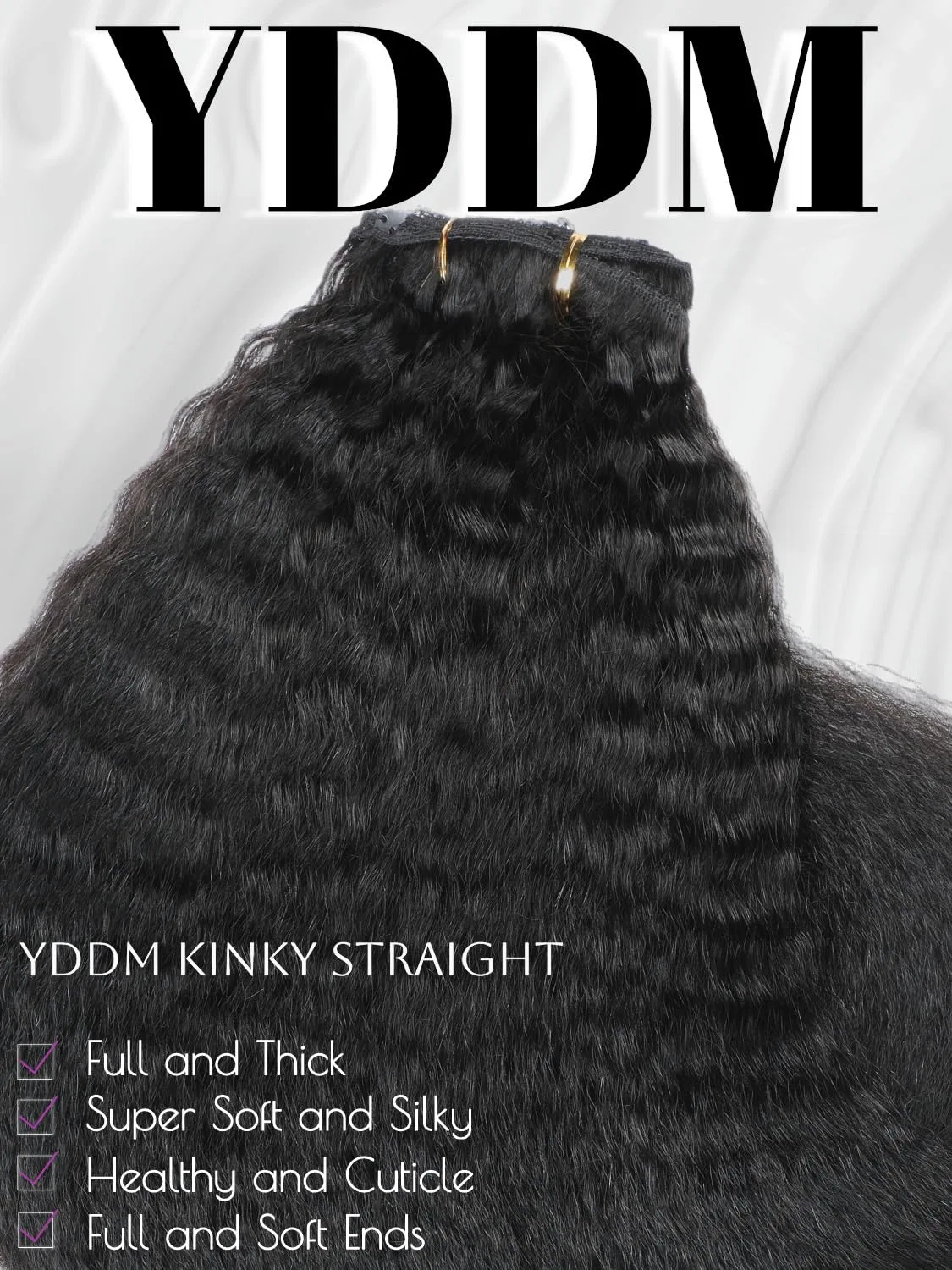 Накладные пряди на заколках YDDM для афро-женщин Yddm, Ks-Natural Black — фото 4