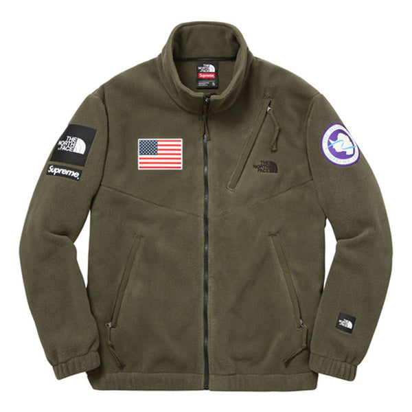 

Куртка ss17 x the north face trans antarctica expedition fleece jacket olive Supreme, зеленый