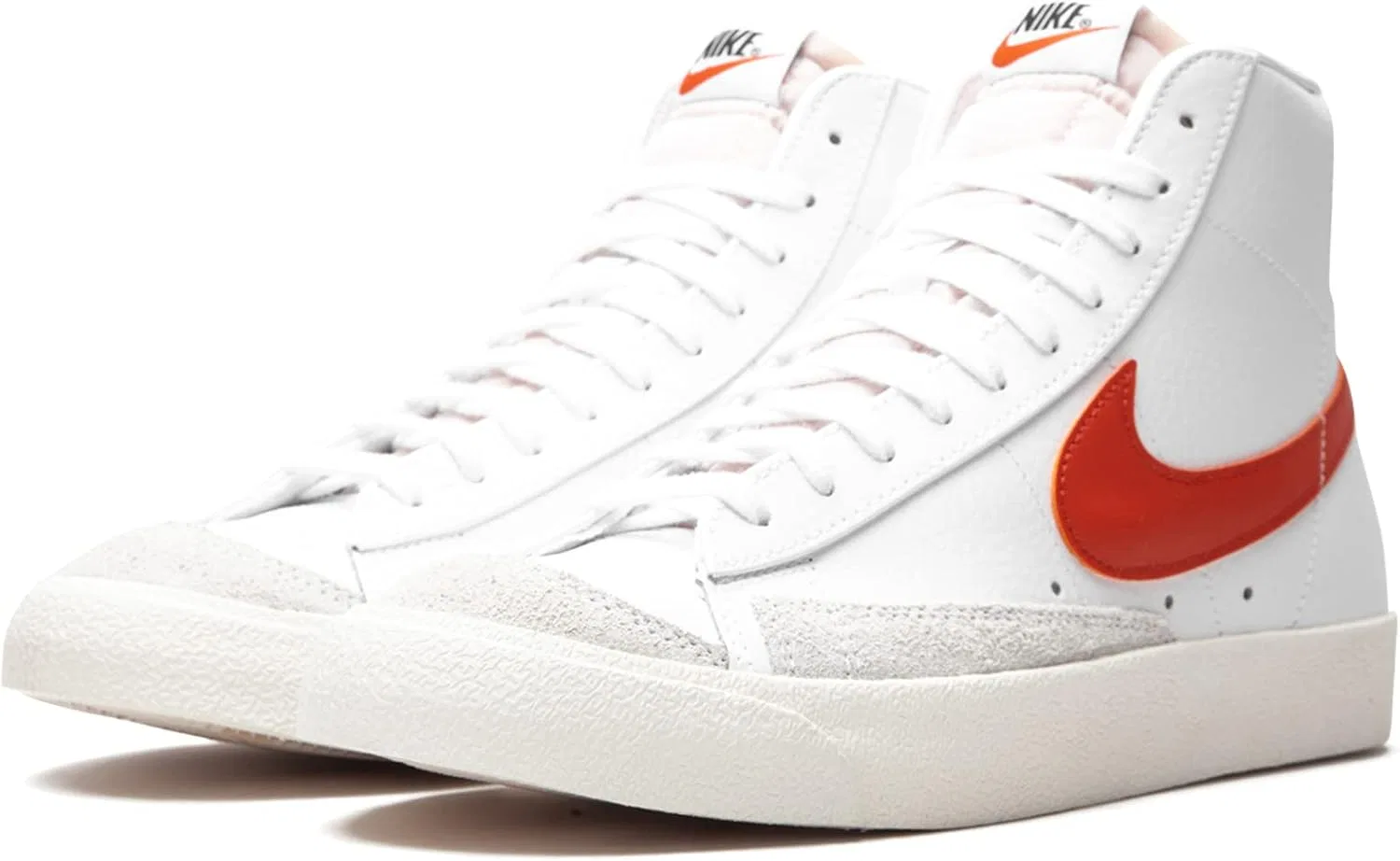 Винтажные баскетбольные кроссовки Nike Blazer Mid '77 для мужчин, белый/оранжевый/оранжевый — фото 3