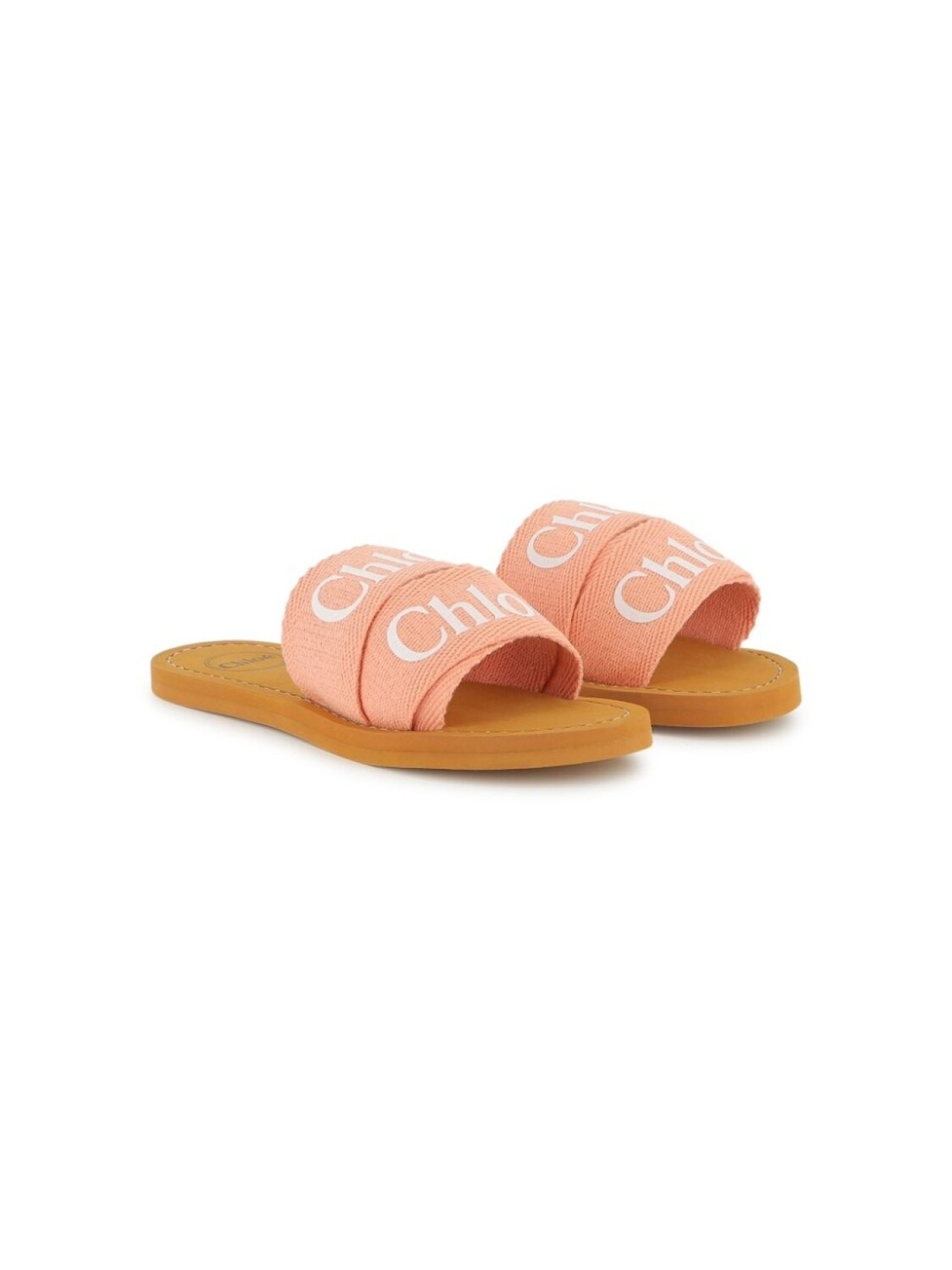 

Chloé Kids шлепанцы с логотипом, розовый