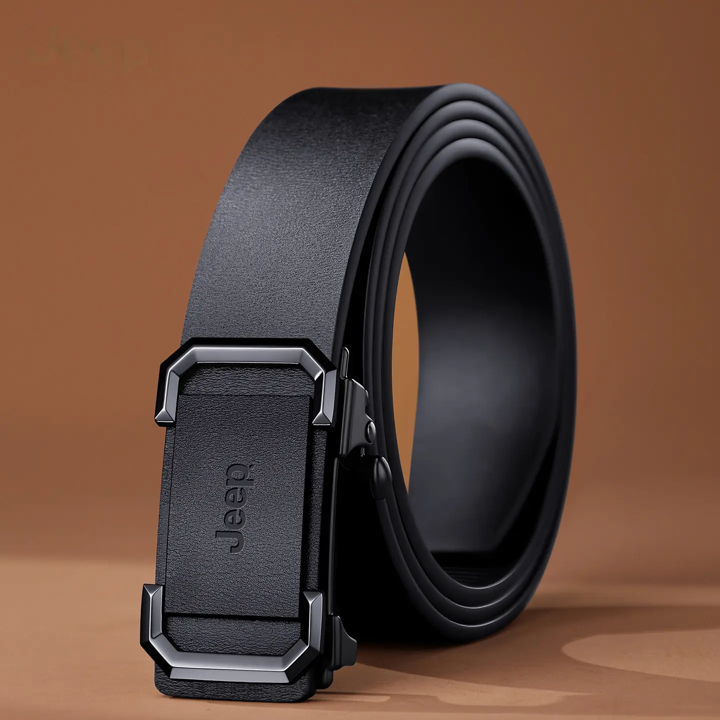 

Ремень мужской из спилка кожи Split Cow Leather, 34 см Jeep, coffee