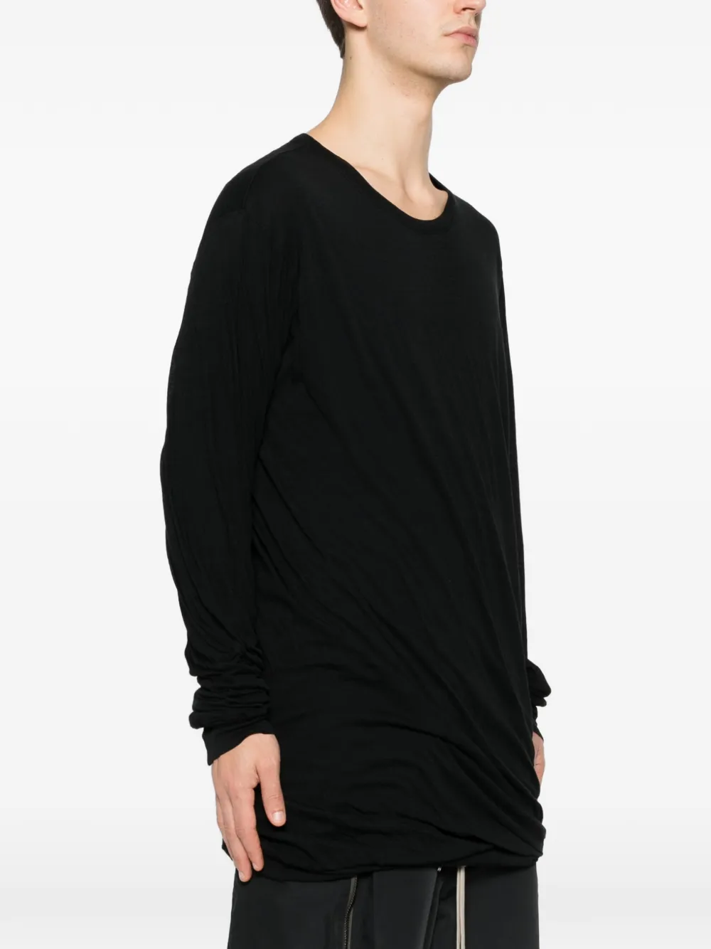 Футболка Jumbo Double с длинными рукавами Rick Owens, черный — фото 3