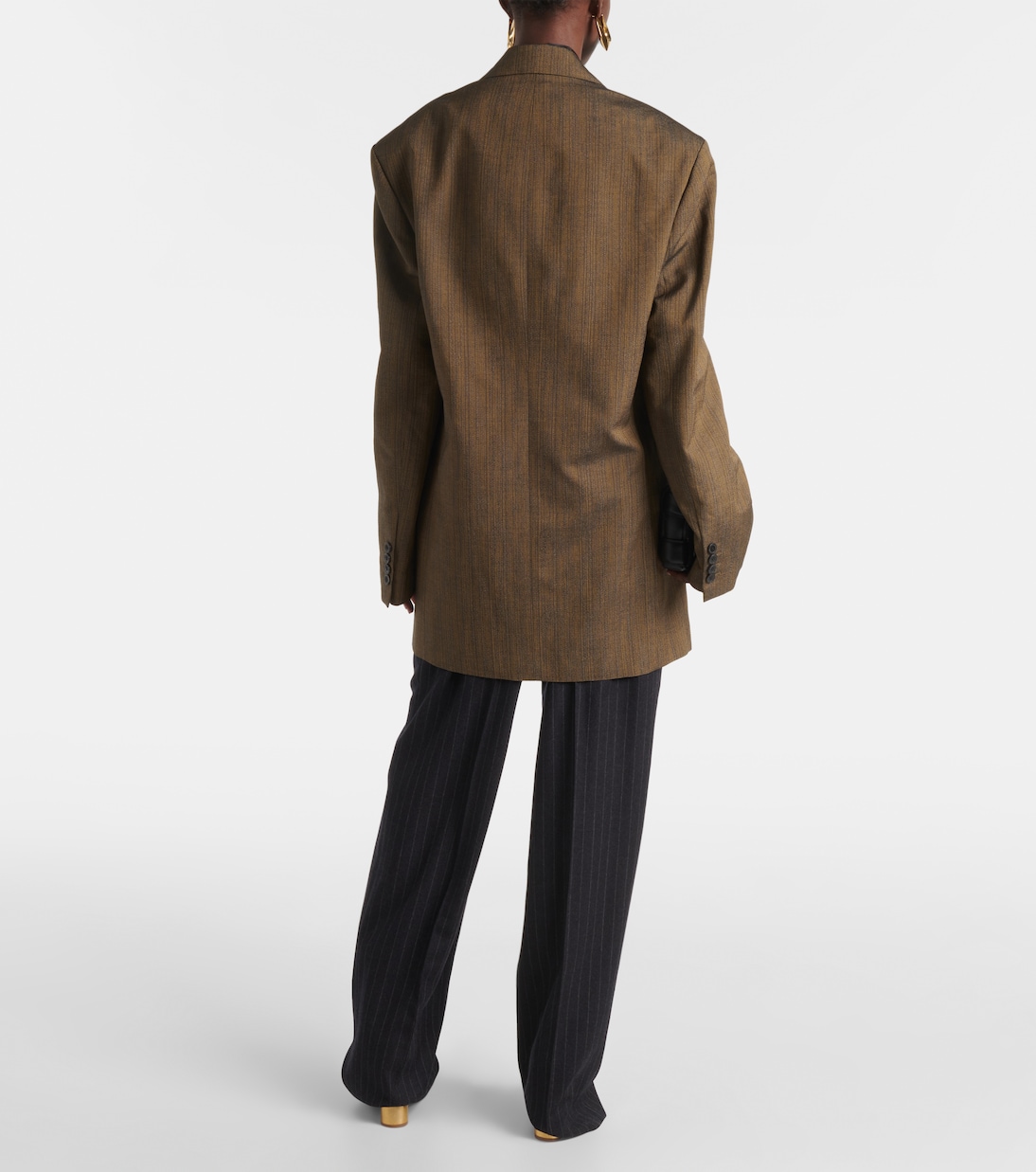 Двубортный блейзер из смесовой хлопковой ткани Dries Van Noten, желтый — фото 3