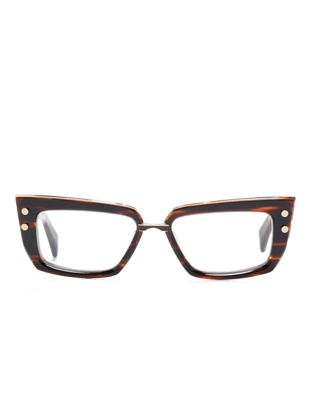 

Прямоугольные очки Madame с золотыми деталями Balmain Eyewear, коричневый