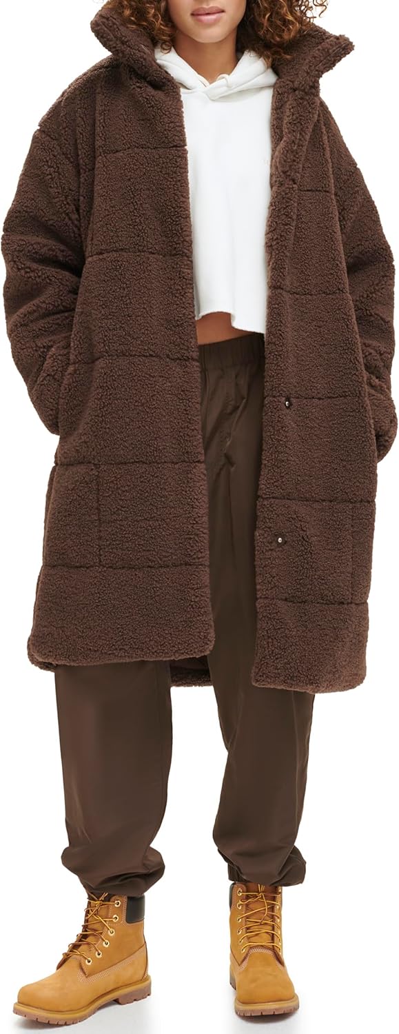 

Levi's Женское длинное стеганое пальто в стиле пэчворк, Chocolate Brown
