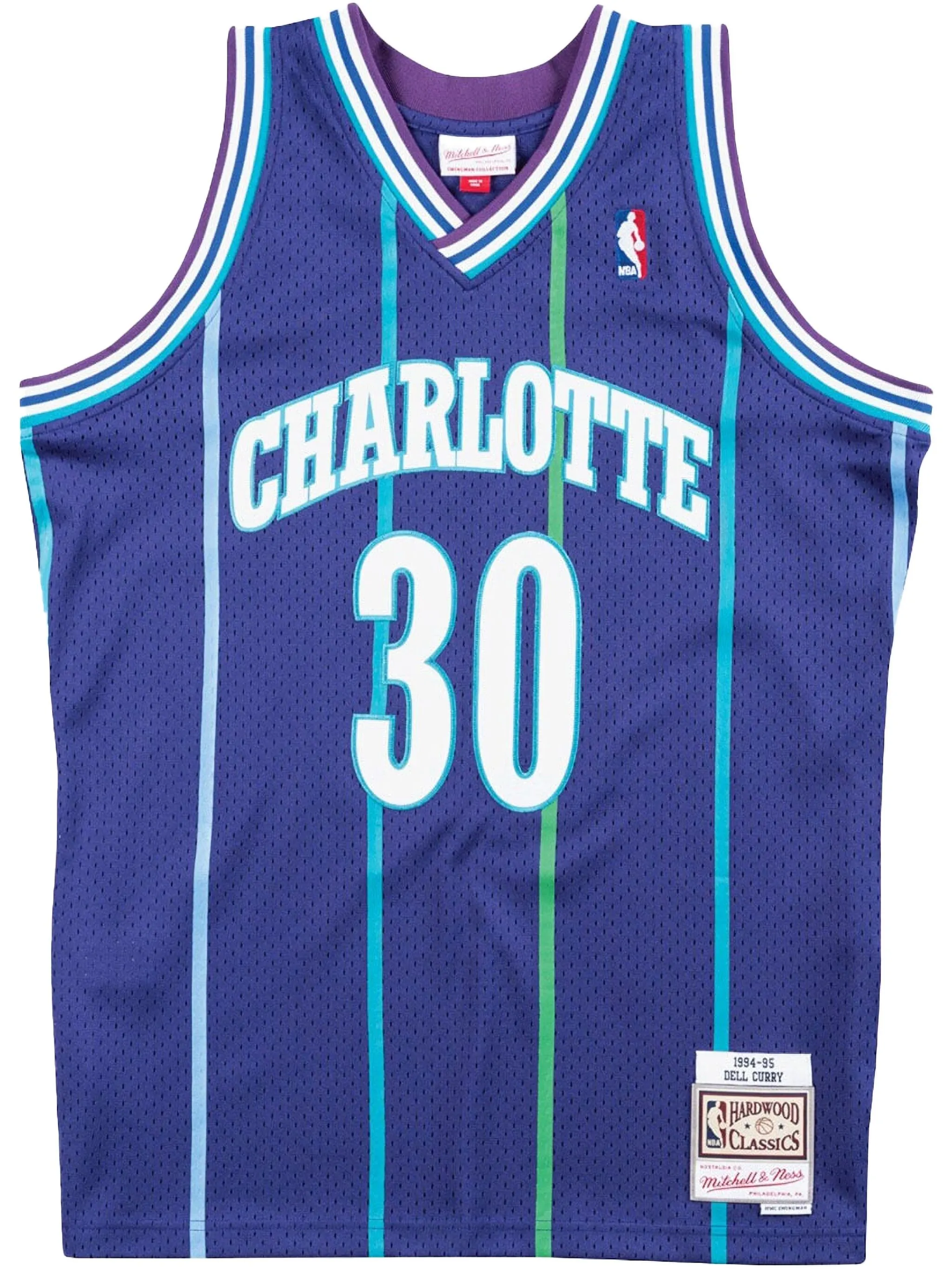 

Топ 1994/95 Hardwood Classics Dell Curry Charlotte Hornets Mitchell & Ness, синий