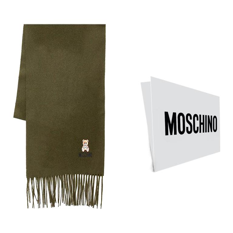 

MOSCHINO Шерстяной вязаный шарф унисекс зеленый