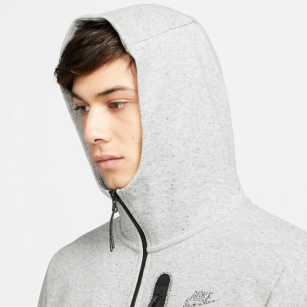 Толстовка Nike Sportswear Tech Fleece Full Zip Hoodie 'Heather Grey', серый — фото 4