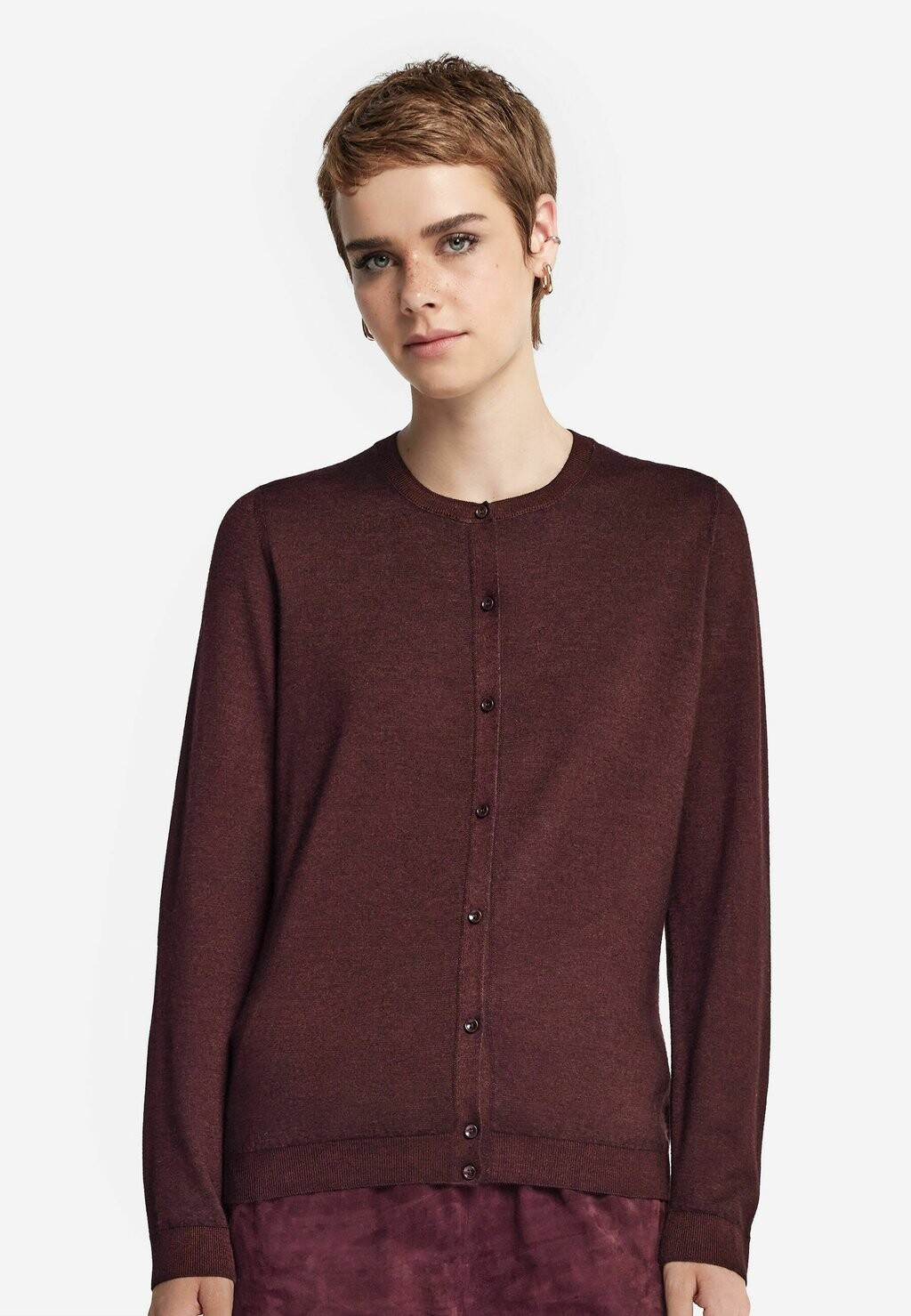

Кардиган ULTRAFINE ROUND NECK Falconeri, темно-коричневый