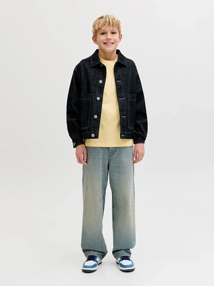 Футболка с принтом, JACK & JONES Junior, желтая — фото 3