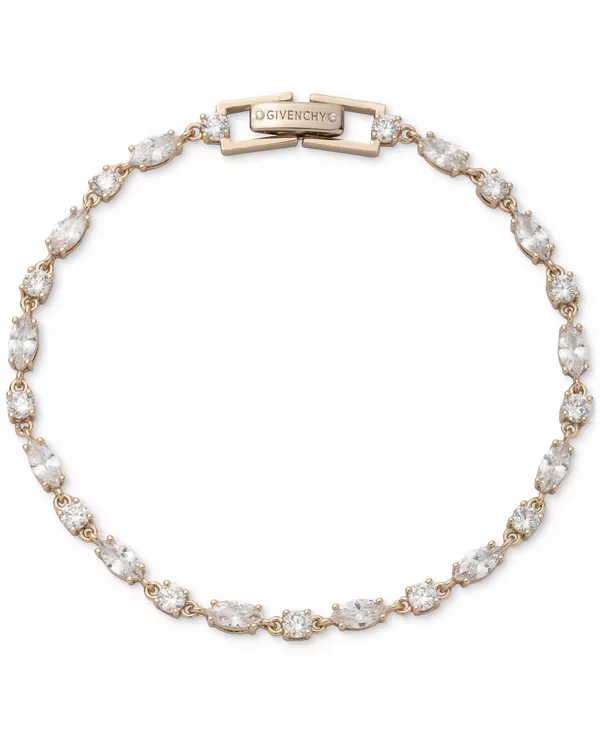 Гибкий браслет с золотым кубическим цирконием Givenchy, white