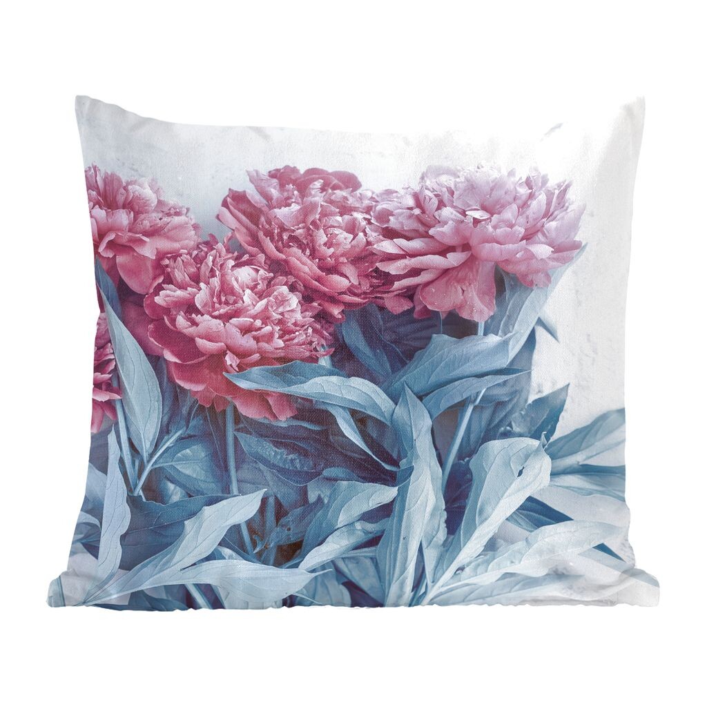 

Декоративная подушка MuchoWow, диванная подушка, декоративная подушка для гостиной, 60 х 60 см, розовые пионы на мраморе - чехол на подушку - хлопчатобумажная ткань - декоративные наволочки