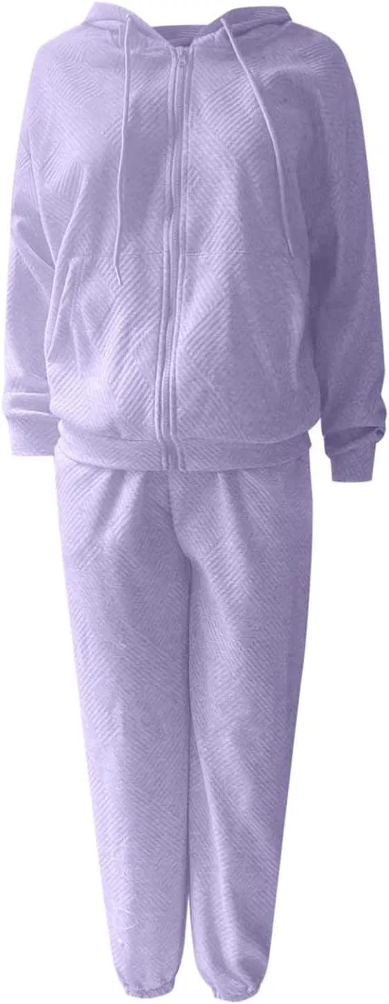 Спортивный костюм с капюшоном, Generic, 2 предмета, Y-#l-light Purple — фото 3