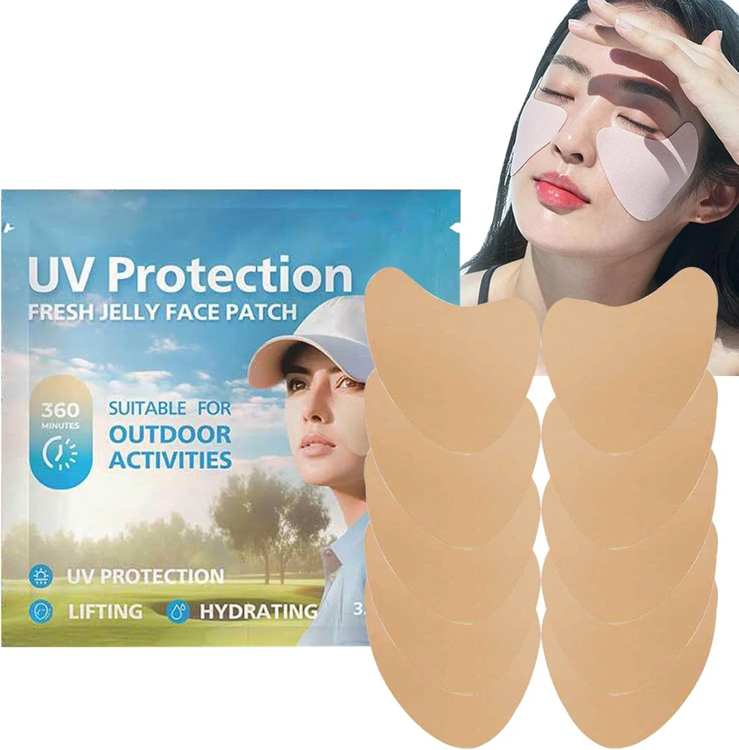 Патч для лица от солнца Golf Sun Face Patch, 5 пар