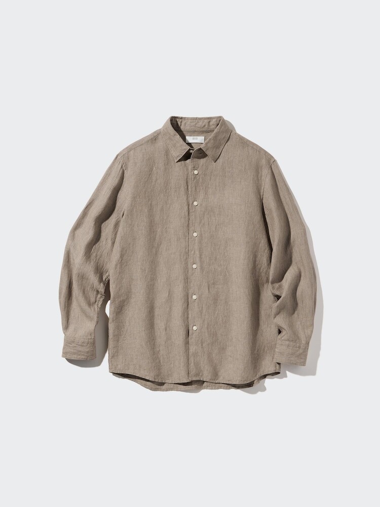 

Льняная рубашка премиум-класса Uniqlo, цвет 33 хаки