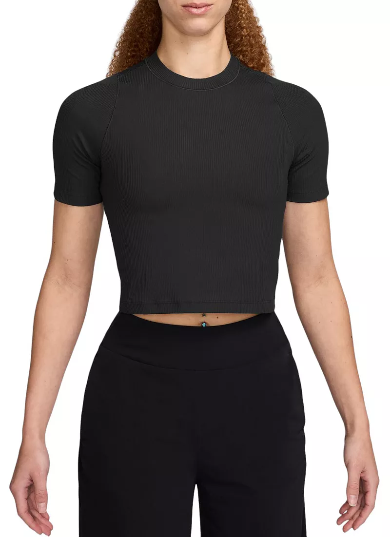 

Женская футболка с короткими рукавами Nike Zenvy Rib Dri-FIT, черный