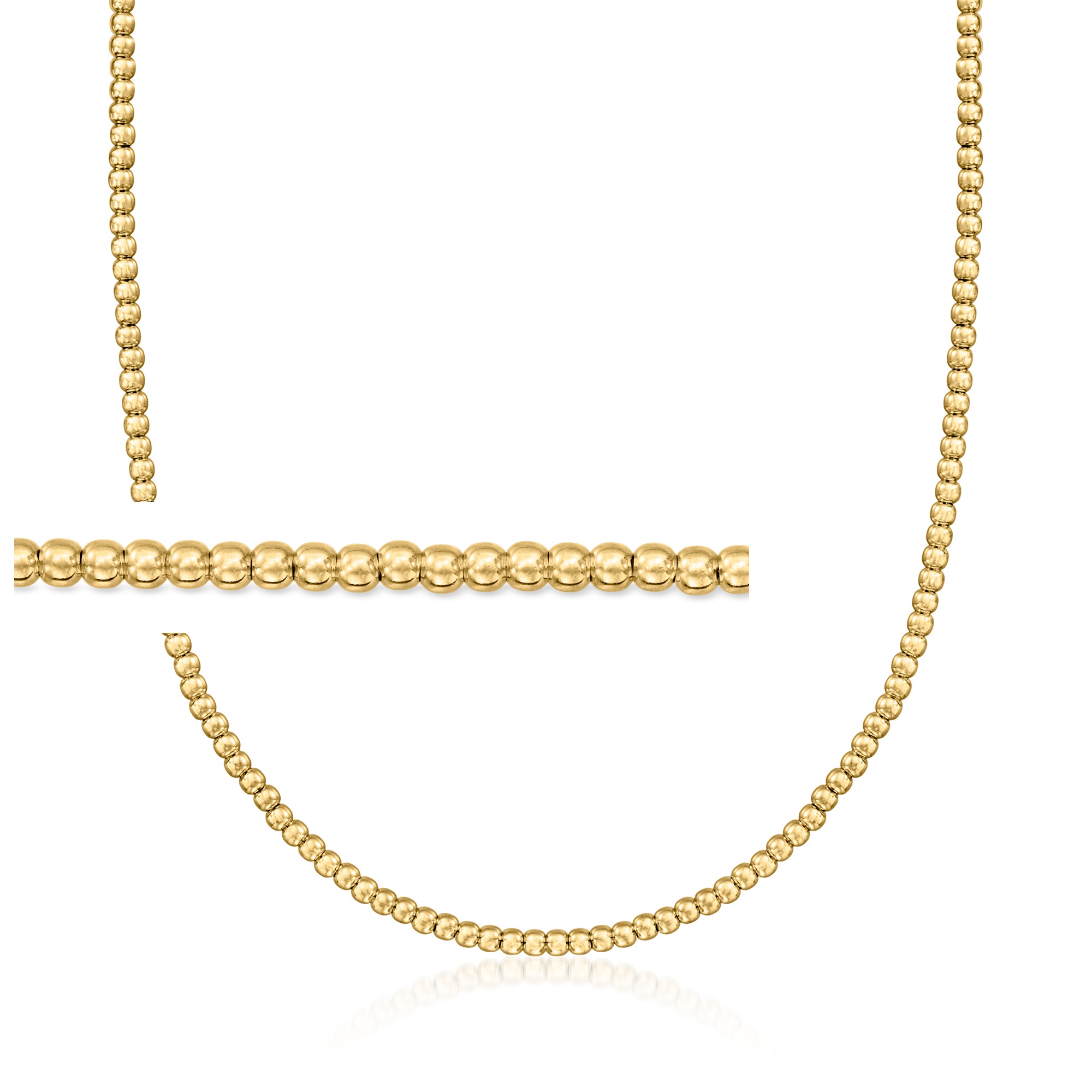 

Ожерелье из итальянского 18-каратного золота с бусинами RS Pure от Ross-Simons, 3 мм Rs Pure, 16 In