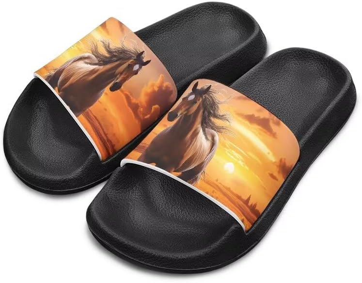 

Унисекс шлепанцы для девочек и мальчиков, удобные тапочки, нескользящие для душа, домашняя мода, толстая подошва, для дома и улицы, подарки Cugasmaru, Horse