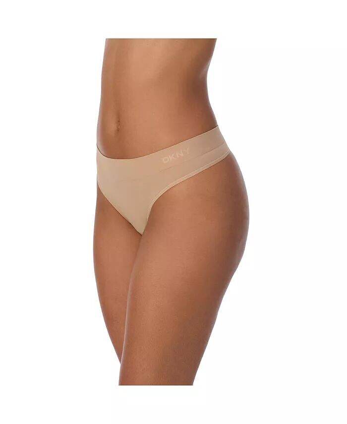 

Женские бесшовные трусики-стринги Litewear DK5016N DKNY, коричневый/бежевый