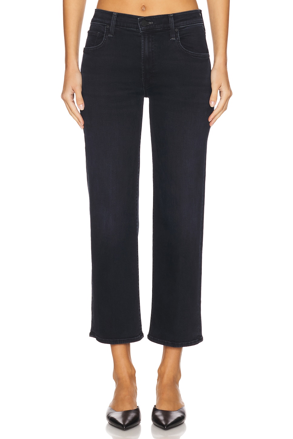 

Маленькая маленькая блузка средней посадки на молнии в ночное время Mother, цвет night in venice