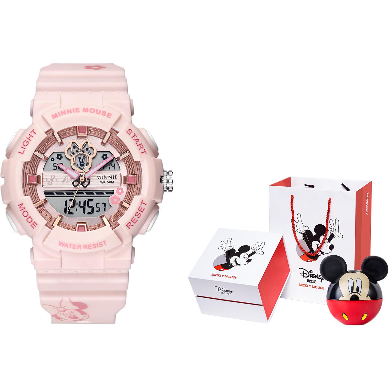 

Disney Часы Minnie Series Electronic Movement Rubber Strap Watch Women's Watch Pink Watch Dial