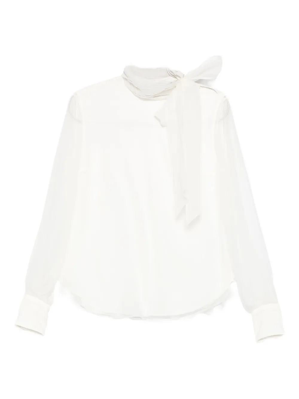 

Блузка с длинными рукавами и бантом Brunello Cucinelli, белый