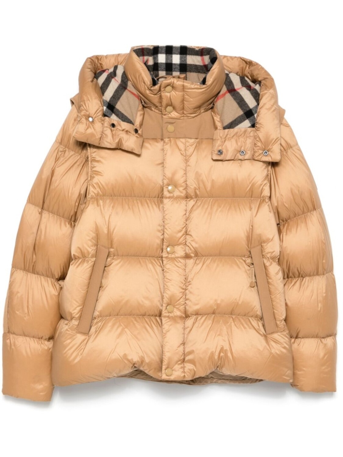 

Burberry пуховик со съемными рукавами, коричневый