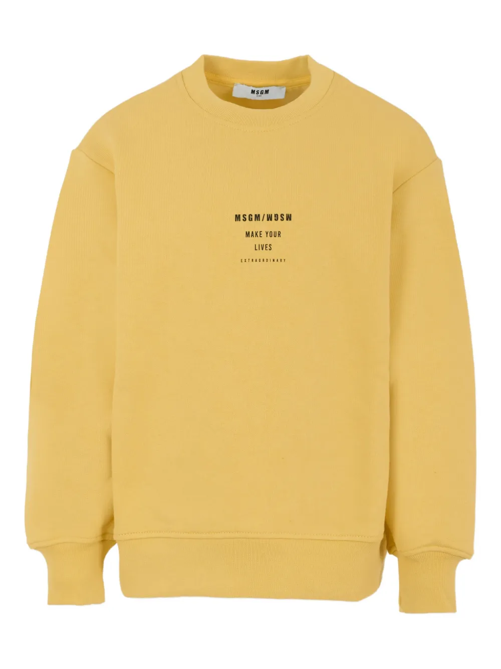 

Хлопковая толстовка с круглым вырезом MSGM Kids, желтый
