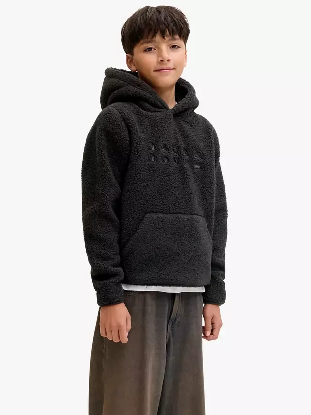 Детская толстовка из плюшевого флиса, черная Jack & Jones — фото 2