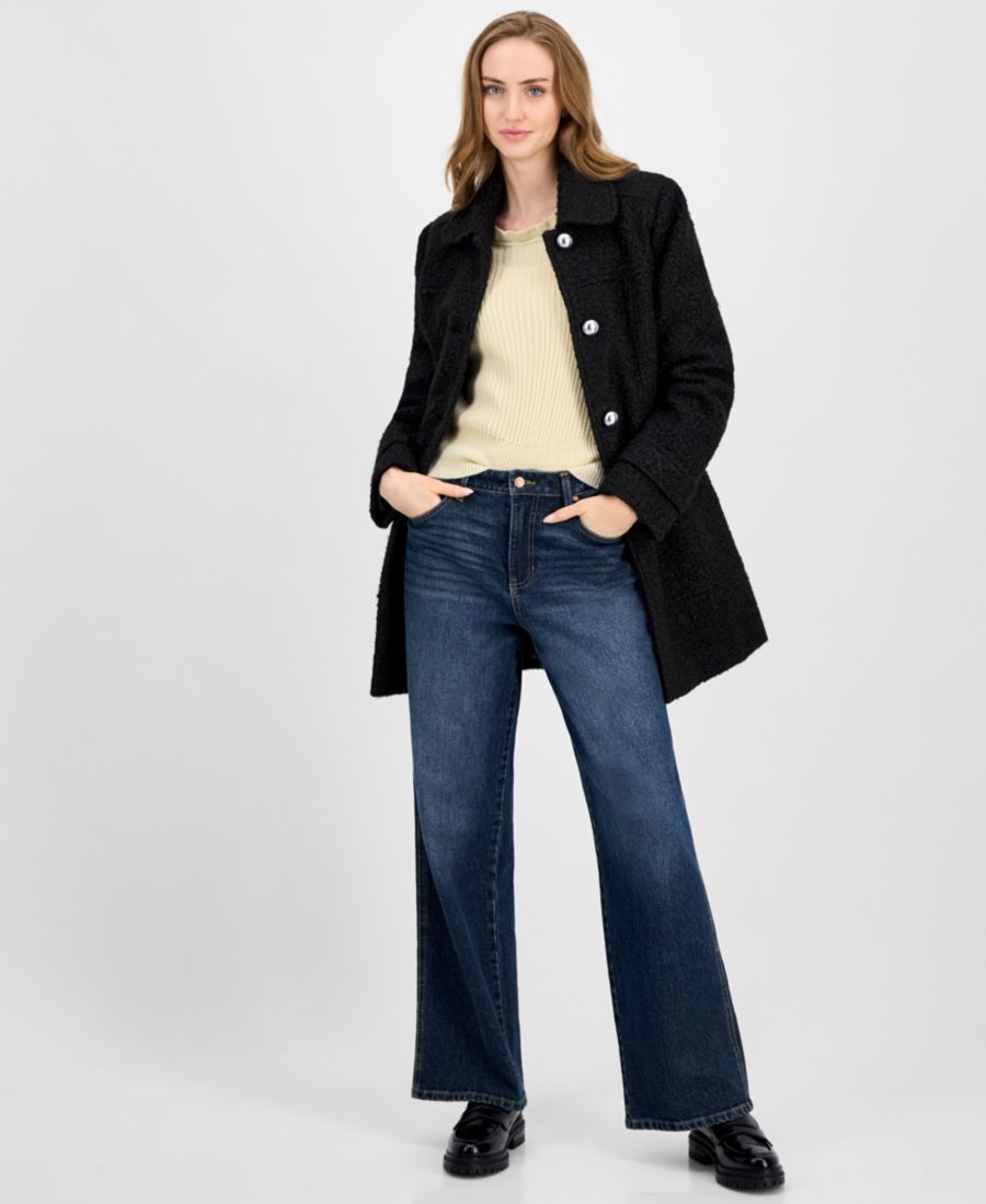 

Детское пальто из букле на пуговицах спереди Maralyn & Me, Black