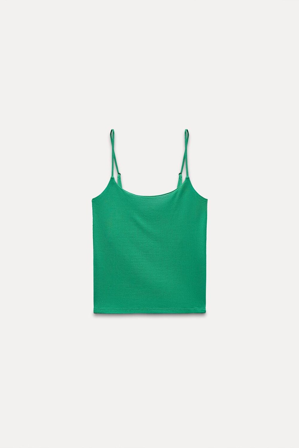 

Топ из хлопка с бретельками ZARA, зеленый