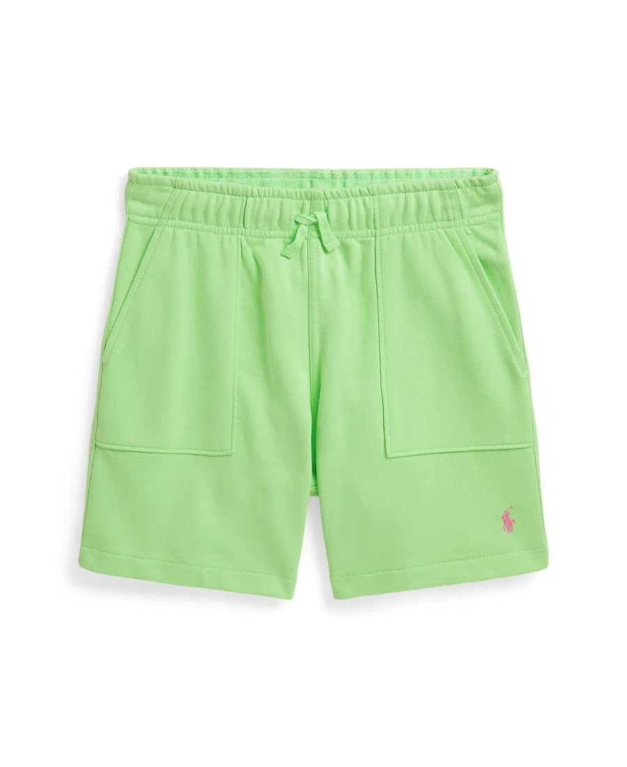 Детские шорты из французской махровой ткани, размер 8-20, на завязках Polo Ralph Lauren, лаймовый — фото 4