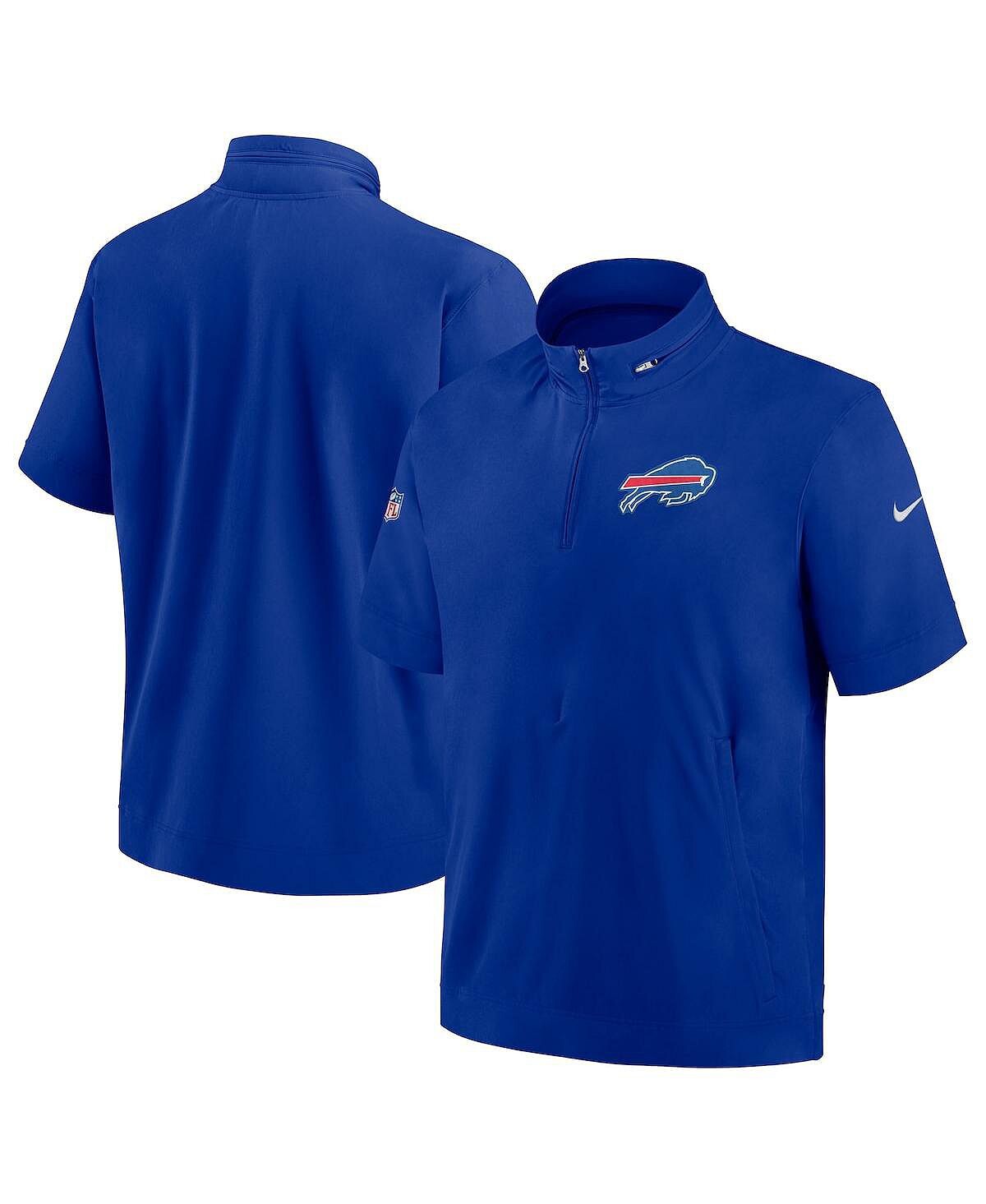 Мужская куртка с капюшоном и молнией четверть с короткими рукавами Royal Buffalo Bills Sideline Coach Nike — фото 3