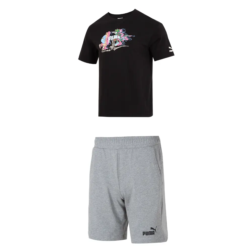 

Повседневная спортивная одежда для мужчин, черный+серый Puma, черный