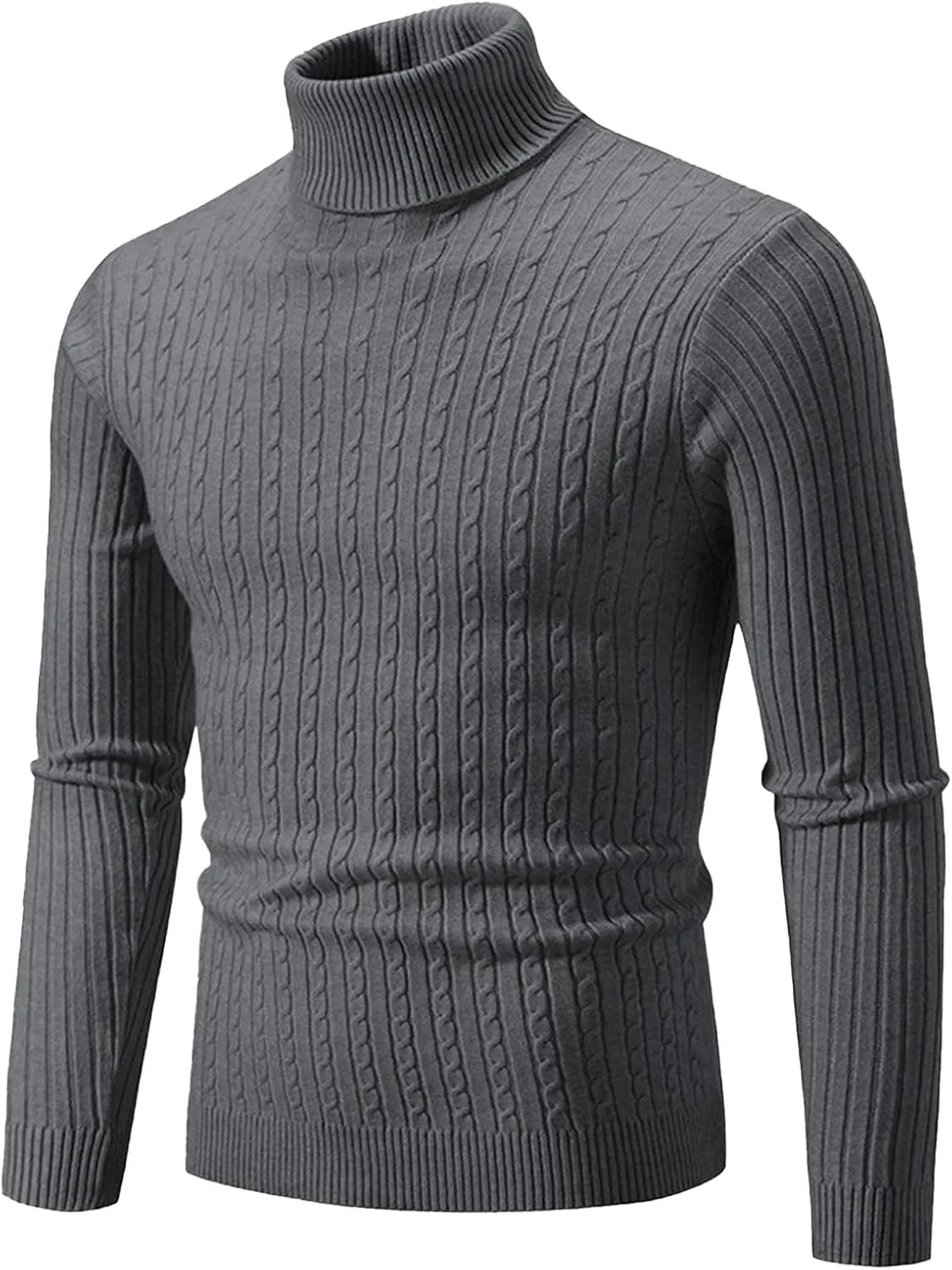 Толстовка с воротником-стойкой для мужчин Casual Twisted Knitted Pullover Sweaters Slim Fit