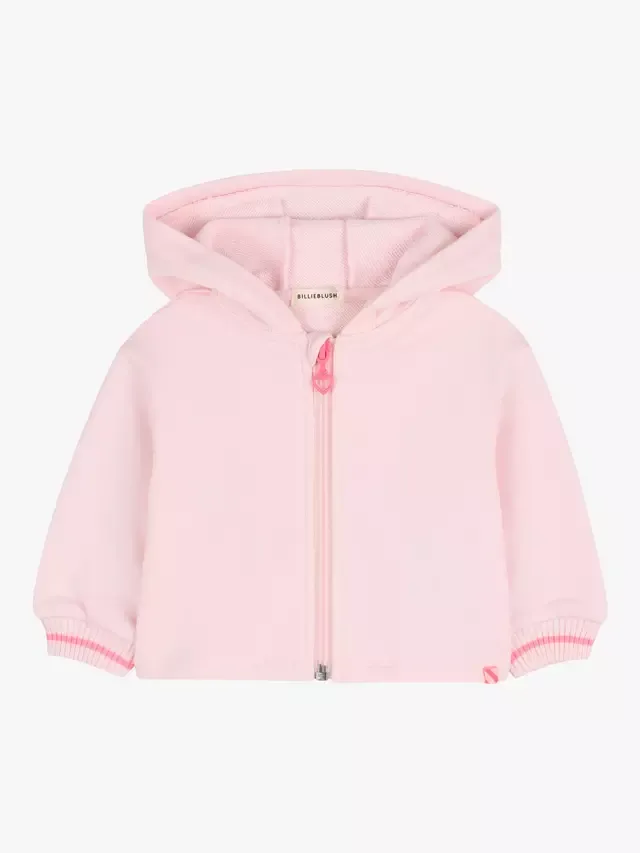 Детский кардиган на молнии с капюшоном, бледно-розовый Billieblush