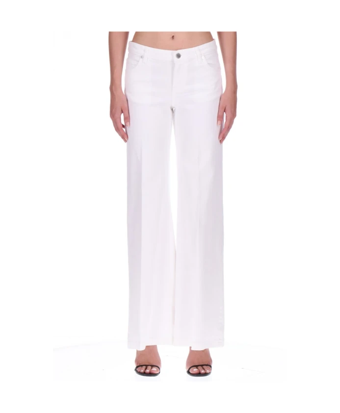 

Белые джинсы с пятью карманами и широкими штанинами. Ermanno Scervino, белый