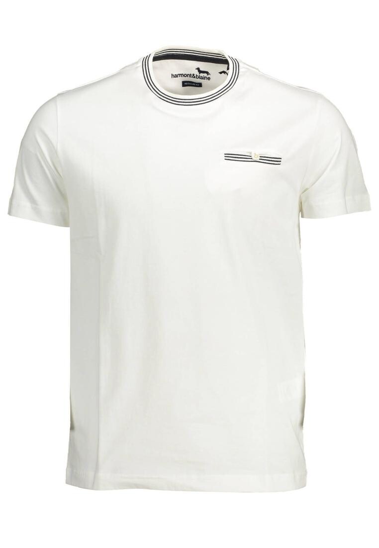 

Хлопковая футболка с контрастной деталью Harmont&Blaine, белый