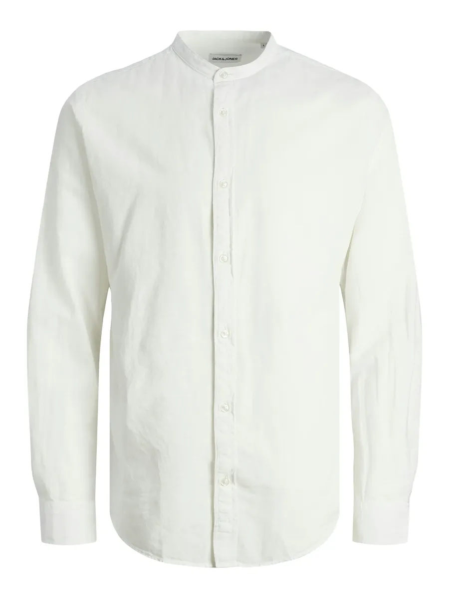 

Рубашка с длинными рукавами Jack & Jones "JJELINEN BLEND BAND SHIRT LS SN", белый
