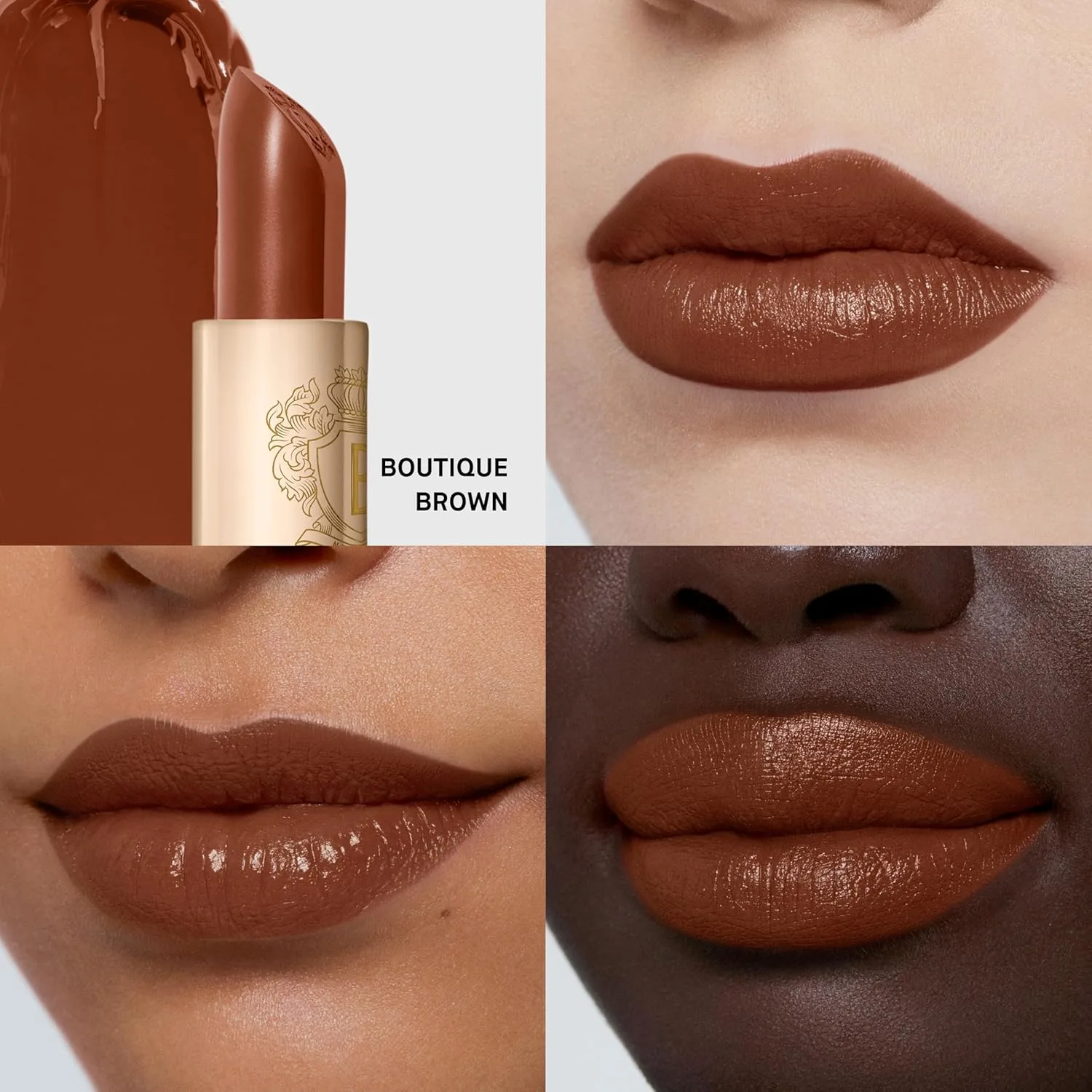 Помада Bobbi Brown Luxe | Яркая, ухаживающая за кожей помада для насыщенного сатинового финиша | Масло ромашки и воск из цветков жасмина, 0,12 унции, 10 Boutique Brown (Toasted nude) — фото 2