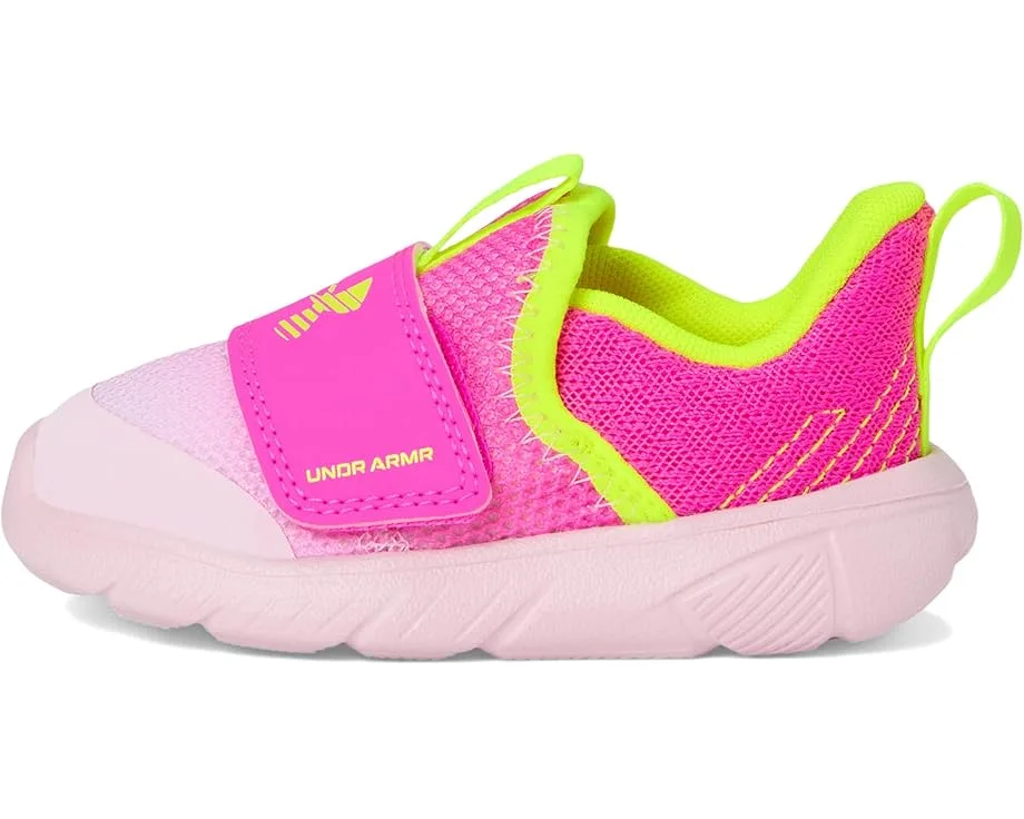 Кроссовки Under Armour Kids Flash (Toddler), Prime Pink/Rebel Pink/High Vis Yellow — фото 4