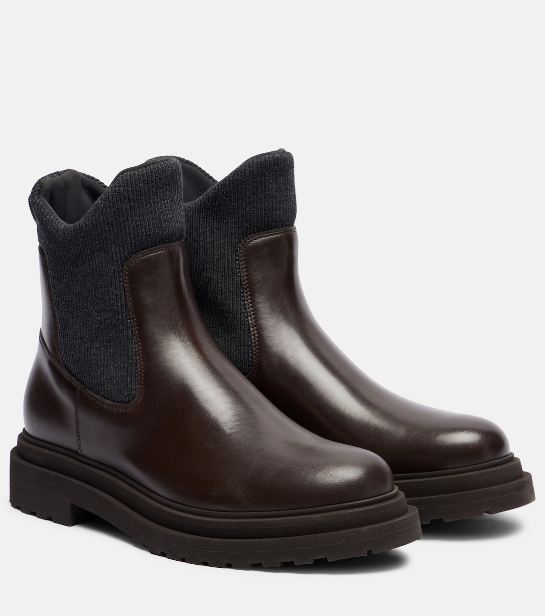 Кожаные ботинки-носки Brunello Cucinelli, Testa Moro