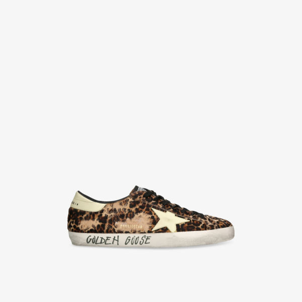 

Кроссовки Super-Star с леопардовым принтом, кожаные, низкие Golden Goose, бежевый