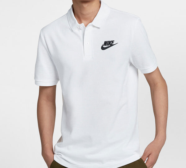 Футболка men's lapel short sleeve white polo shirt Nike, белый — фото 3