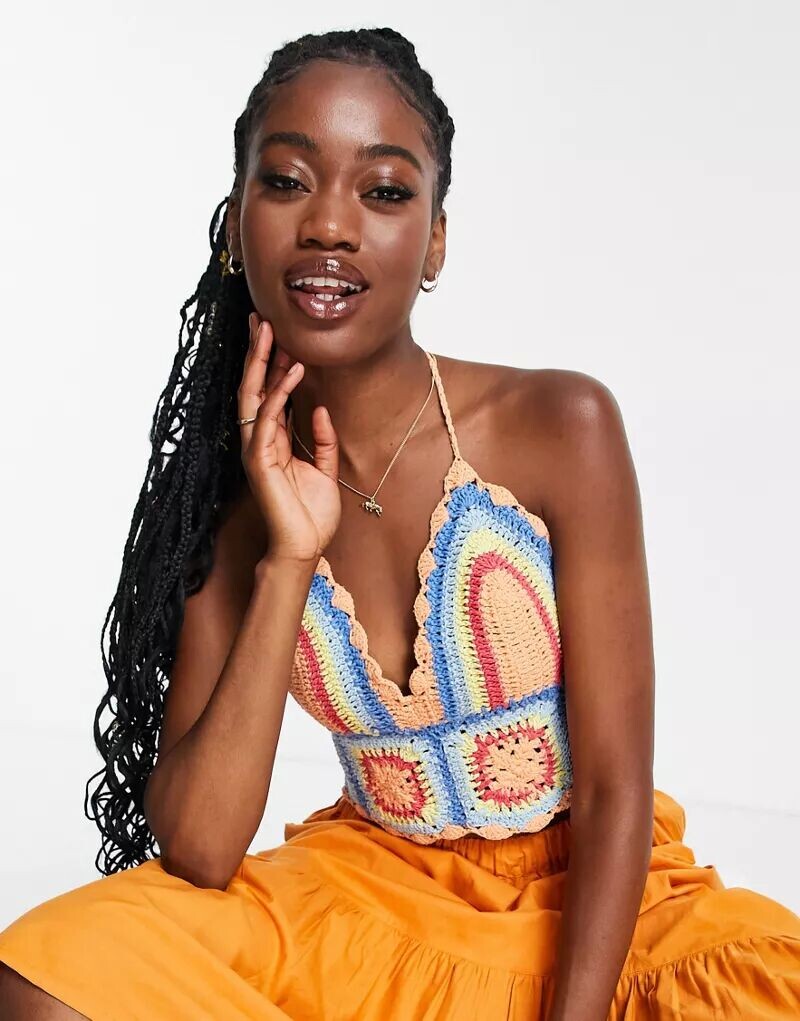 

Голубые майки крючком ASOS