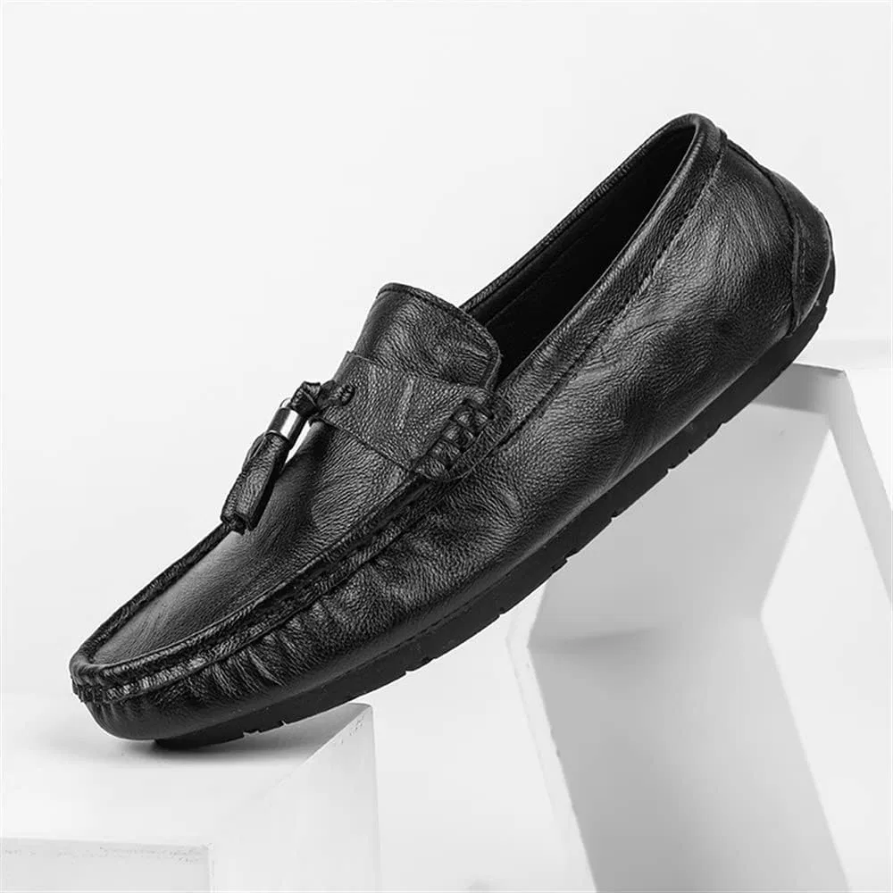 Мужские лоферы, кожа PU, Loafers for Men Penny Loafers, черный SayfuR — фото 4