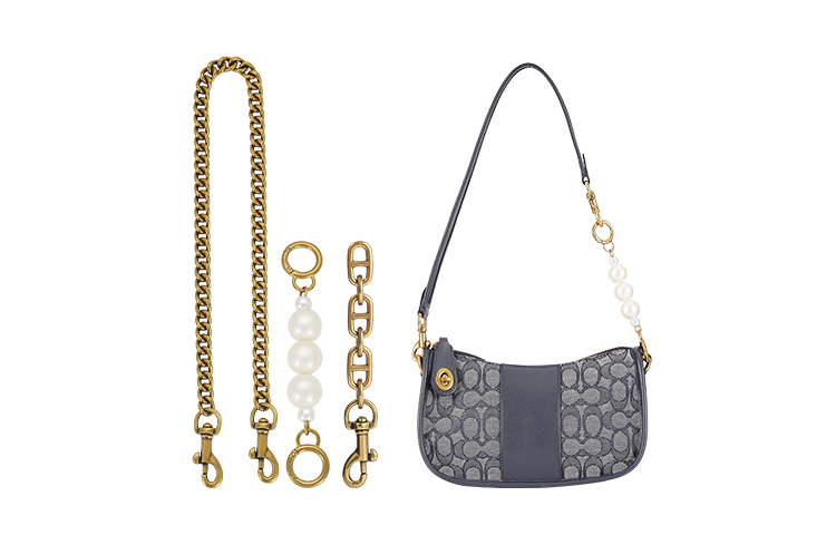 

Аксессуар для ремня сумки Coach из сплава унисекс золотистого оттенка Lan Bao Fan, античное золото (удлинительная цепь со свиным рыльцем + цепь + удлинительная цепь с жемчугом)