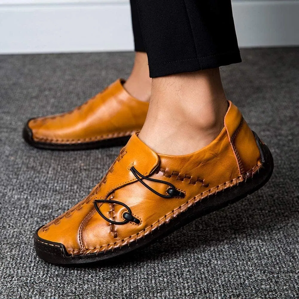 Лоферы кожаные Moccasins Yellow Asifn — фото 2