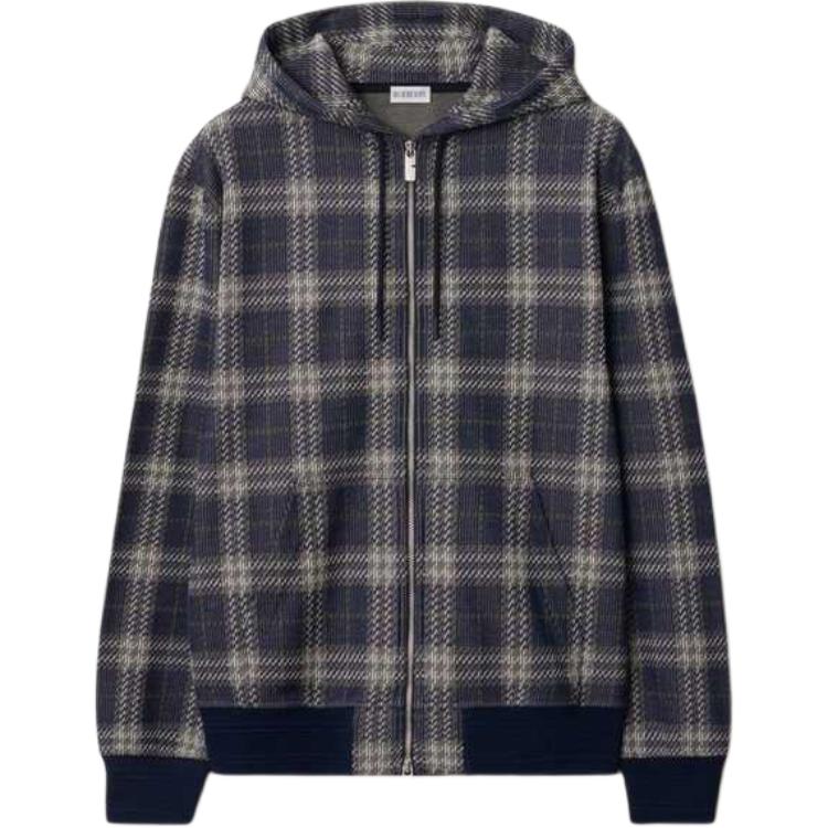 Худи Burberry с застежкой-молнией и кулиской, индиго — фото 3