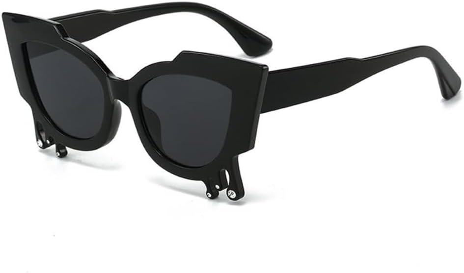 

Модные солнцезащитные очки в стиле панк с эффектом слез, роскошные солнцезащитные очки «кошачий глаз» для женщин, сексуальные очки «кошачий глаз» со стразами TYUVIVO, C3redgray